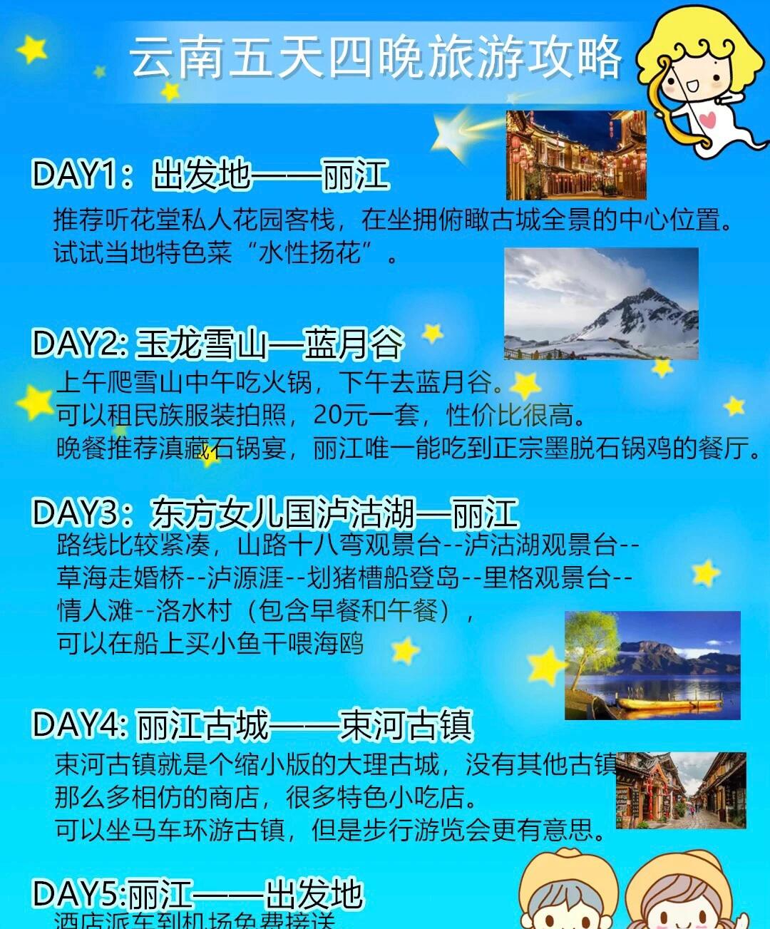 去云南旅游，5天最佳路線攻略，云南五日游，最佳路線攻略